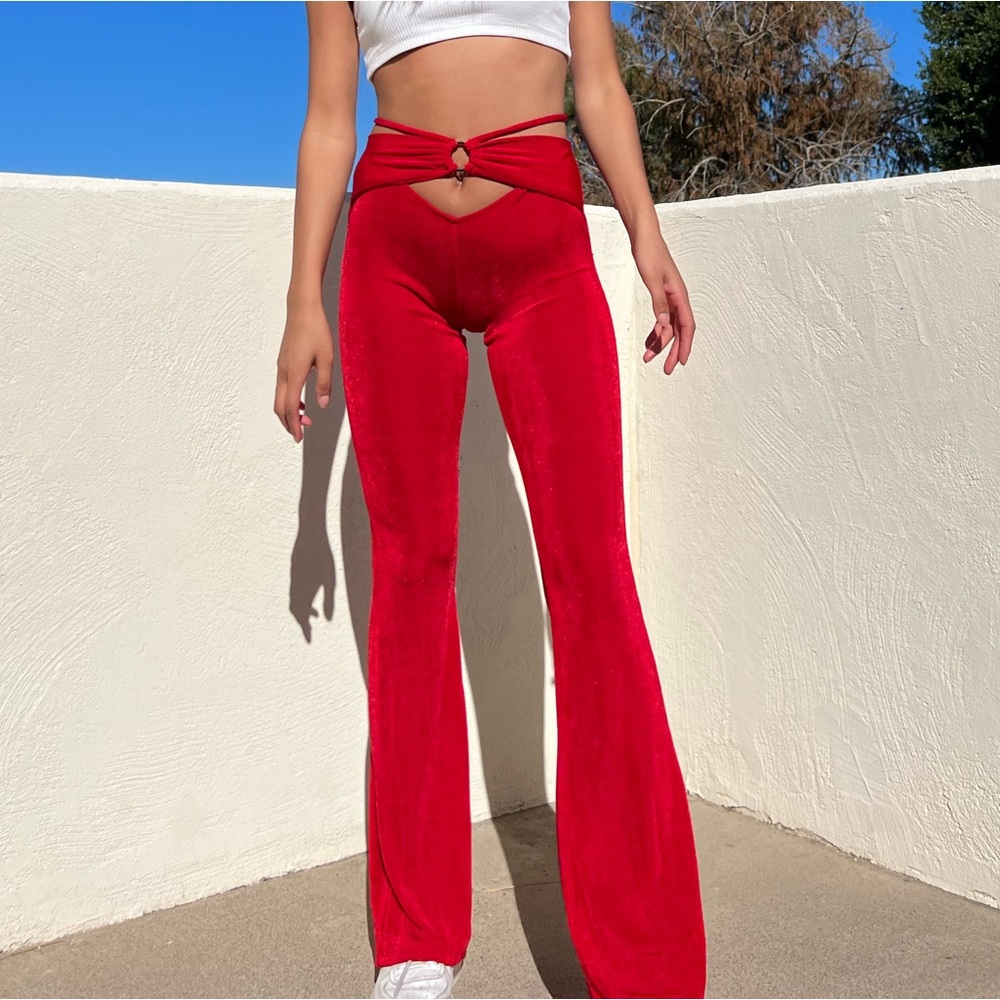 Princess Polly Red Flare Pants